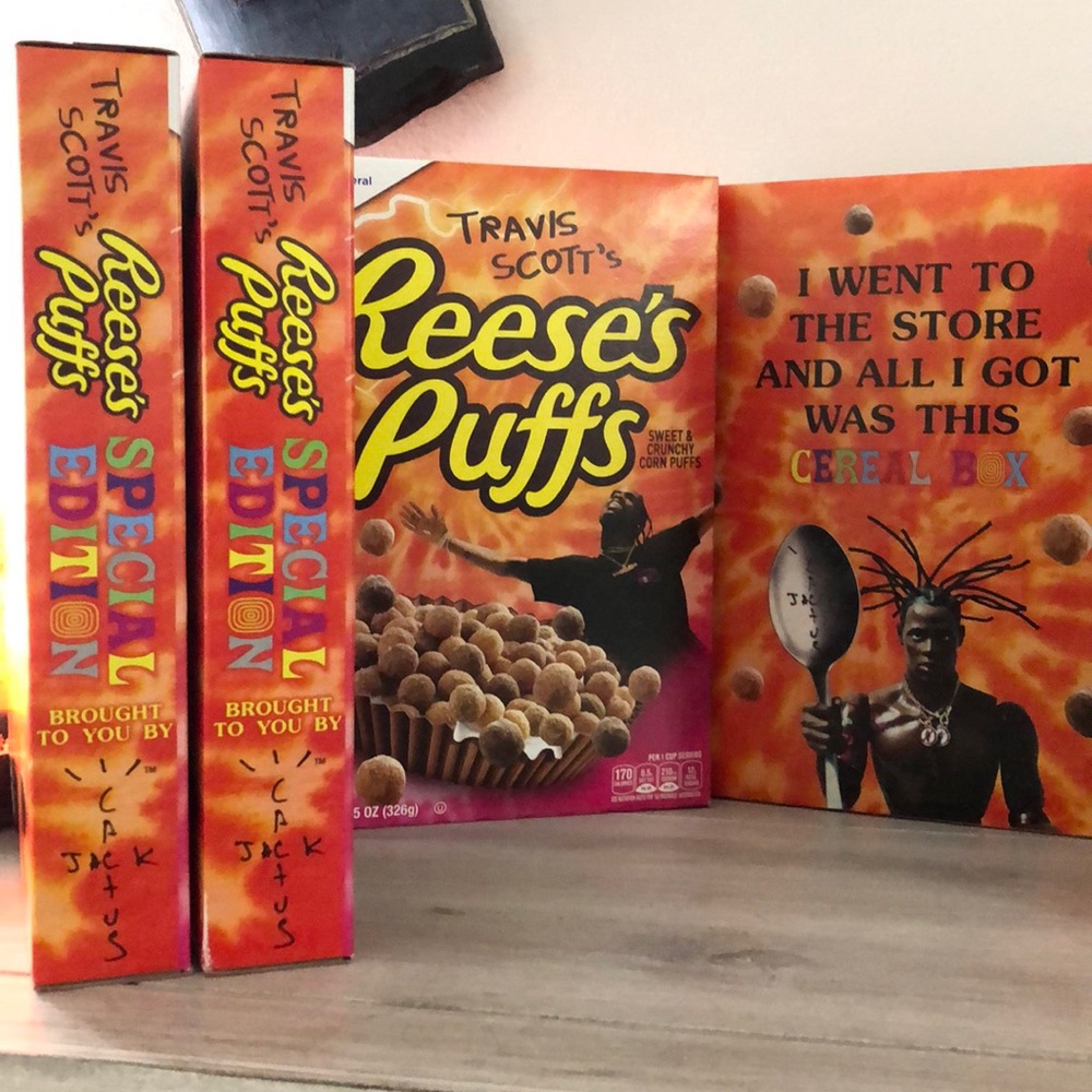 Pack of 3 Travis Scott Reese’s Puff Cereal